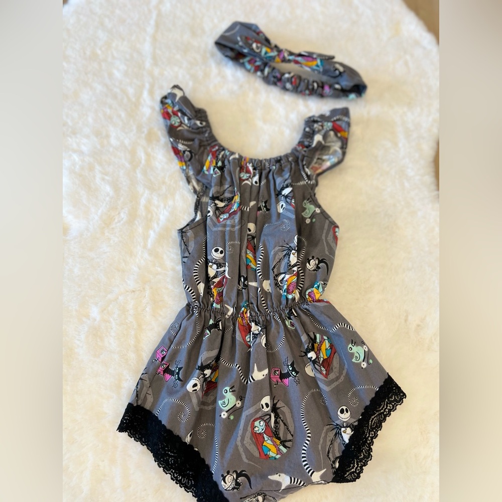 Nightmare Before Christmas Romper & Headband Set